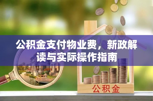 东乌旗公积金支付物业费，新政解读与实际操作指南